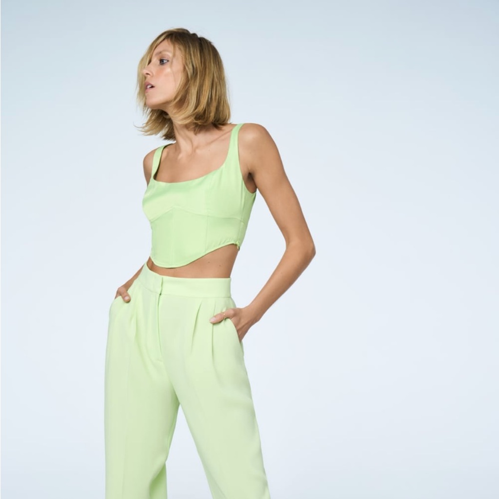 Satin effect bustier top